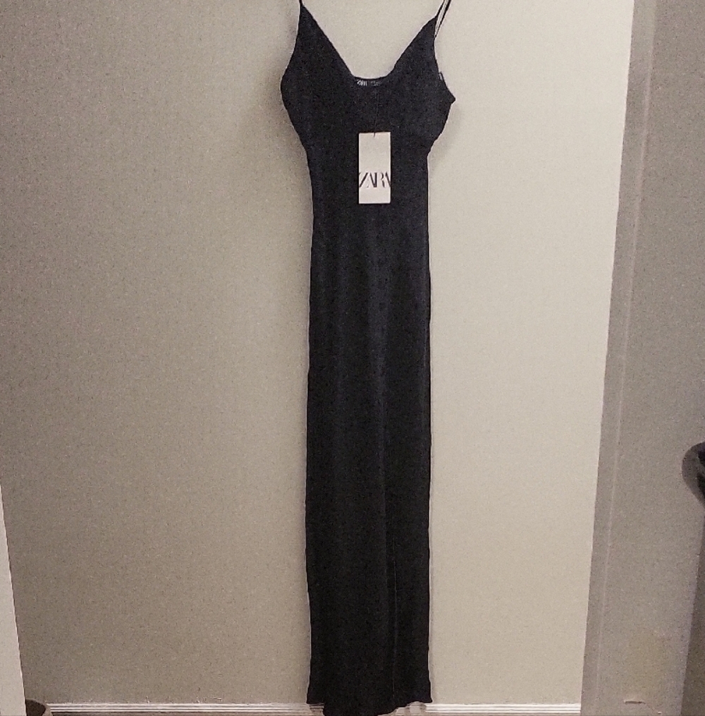 Zara Elegant Black Maxi Dress